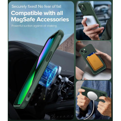 ivoler Coque Magnétique pour iPhone 13, Compatible avec Magsafe, 2 Pièces Verre Trempé - Étui Antichoc avec Protection Militaire