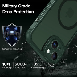 ivoler Coque Magnétique pour iPhone 13, Compatible avec Magsafe, 2 Pièces Verre Trempé - Étui Antichoc avec Protection Militaire