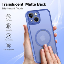 ivoler Coque Magnétique pour iPhone 13 6.1 Pouces, Compatible avec MagSafe, [Protection Antichoc Militaire] Translucide Mat Arri