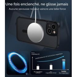 ivoler Coque Magnétique pour iPhone 13 6.1 Pouces, Compatible avec MagSafe, Translucide Mat Arrière Étui de Protection en Silico