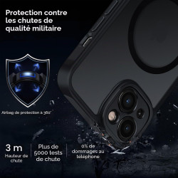 ivoler Coque Magnétique pour iPhone 13 6.1 Pouces, Compatible avec MagSafe, Translucide Mat Arrière Étui de Protection en Silico