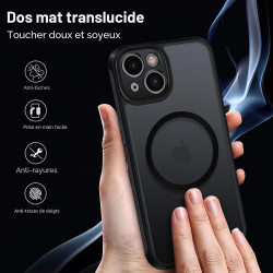 ivoler Coque Magnétique pour iPhone 13 6.1 Pouces, Compatible avec MagSafe, Translucide Mat Arrière Étui de Protection en Silico
