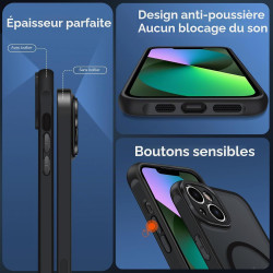 ivoler Coque Magnétique pour iPhone 13 6.1 Pouces, Compatible avec MagSafe, Translucide Mat Arrière Étui de Protection en Silico