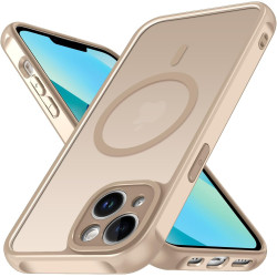 ivoler Coque Magnétique pour iPhone 13 6.1 Pouces, Compatible avec MagSafe, [Protection Antichoc Militaire] Translucide Mat Arri