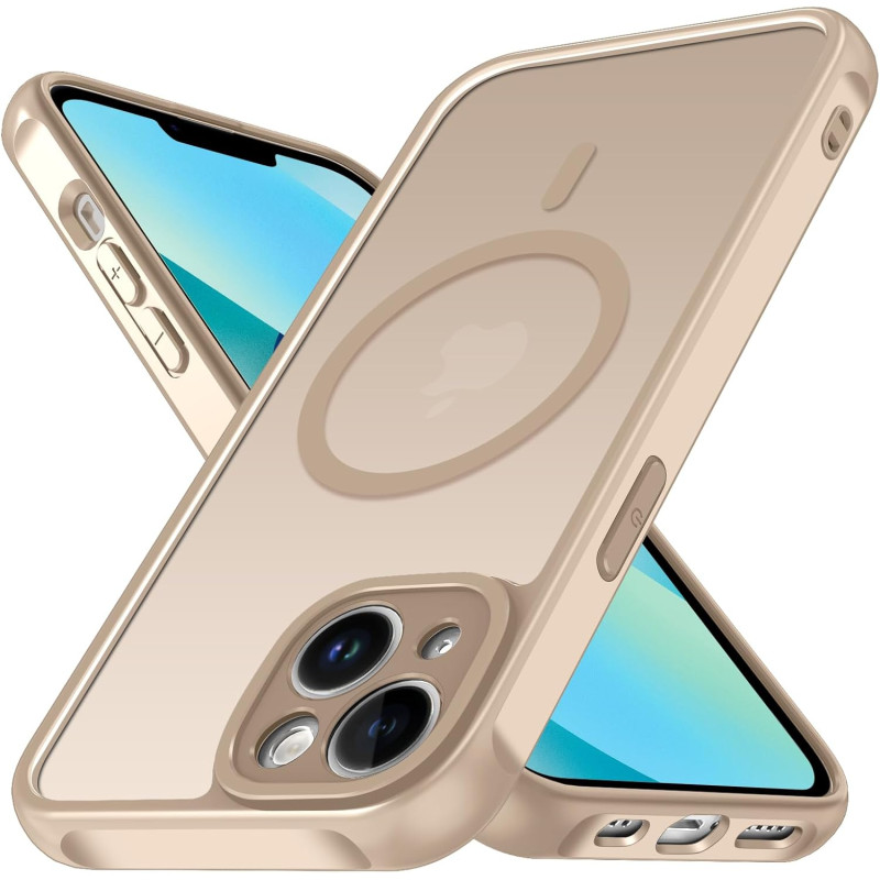ivoler Coque Magnétique pour iPhone 13 6.1 Pouces, Compatible avec MagSafe, [Protection Antichoc Militaire] Translucide Mat Arri