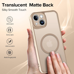 ivoler Coque Magnétique pour iPhone 13 6.1 Pouces, Compatible avec MagSafe, [Protection Antichoc Militaire] Translucide Mat Arri