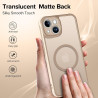 ivoler Coque Magnétique pour iPhone 13 6.1 Pouces, Compatible avec MagSafe, [Protection Antichoc Militaire] Translucide Mat Arri