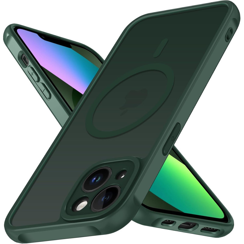 ivoler Coque Magnétique pour iPhone 13 6.1 Pouces, Compatible avec MagSafe, [Protection Antichoc Militaire] Translucide Mat Arri