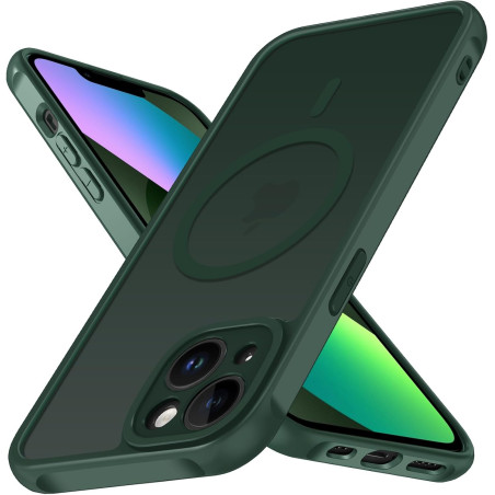 ivoler Coque Magnétique pour iPhone 13 6.1 Pouces, Compatible avec MagSafe, [Protection Antichoc Militaire] Translucide Mat Arri