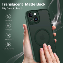 ivoler Coque Magnétique pour iPhone 13 6.1 Pouces, Compatible avec MagSafe, [Protection Antichoc Militaire] Translucide Mat Arri