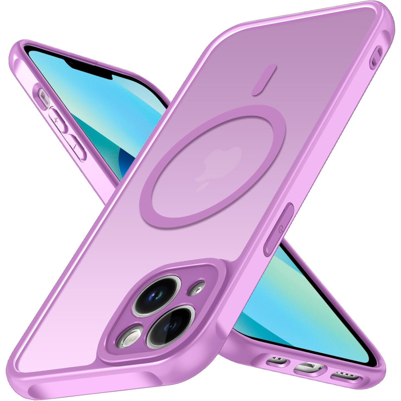 ivoler Coque Magnétique pour iPhone 13 6.1 Pouces, Compatible avec MagSafe, [Protection Antichoc Militaire] Translucide Mat Arri
