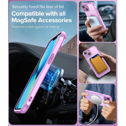 ivoler Coque Magnétique pour iPhone 13 6.1 Pouces, Compatible avec MagSafe, [Protection Antichoc Militaire] Translucide Mat Arri
