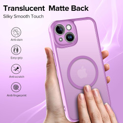 ivoler Coque Magnétique pour iPhone 13 6.1 Pouces, Compatible avec MagSafe, [Protection Antichoc Militaire] Translucide Mat Arri