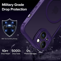 ivoler Coque Magnétique pour iPhone 13 6.1 Pouces, Compatible avec MagSafe, [Protection Antichoc Militaire] Translucide Mat Arri