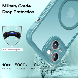 ivoler Coque Magnétique pour iPhone 13 6.1 Pouces, Compatible avec MagSafe, [Protection Antichoc Militaire] Translucide Mat Arri