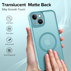 ivoler Coque Magnétique pour iPhone 13 6.1 Pouces, Compatible avec MagSafe, [Protection Antichoc Militaire] Translucide Mat Arri