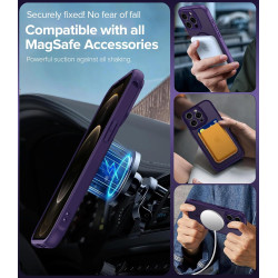 ivoler Coque Magnétique pour iPhone 12 Pro Max, Compatible avec Magsafe, 2 Pièces Verre Trempé - Étui Antichoc avec Protection M