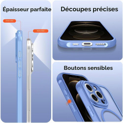 ivoler Coque Magnétique pour iPhone 12 Pro Max, Compatible avec Magsafe, 2 Pièces Verre Trempé - Étui Antichoc avec Protection M