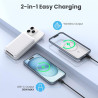 Batterie Externe 10000mAh, Magnétique sans Fil Power Bank Induction, 20W Charge Rapide USB C Input & Output, Chargeur Portable P