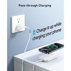 Batterie Externe 10000mAh, Magnétique sans Fil Power Bank Induction, 20W Charge Rapide USB C Input & Output, Chargeur Portable P
