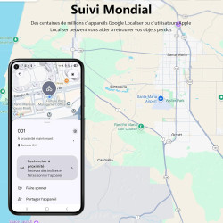 Atuvos air tag traceur lot de 2 android smart tag tracker, fonctionne avec l’app google et apple localiser, localisateurs d'obje