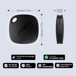 Atuvos air tag traceur lot de 2 android smart tag tracker, fonctionne avec l’app google et apple localiser, localisateurs d'obje