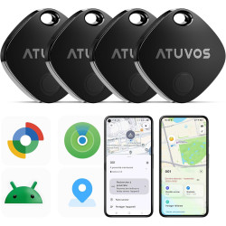 Atuvos android air tag traceur lot de 4, smarttag fonctionne avec l’app google et apple localiser, localisateurs bleutooth track