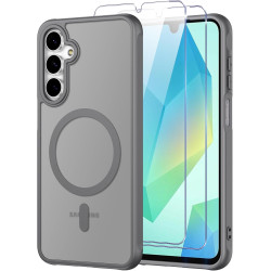 Pnakqil Coque pour Samsung Galaxy A16 5G/4G Compatible avec MagSafe,Givré Translucide Magnétique Housse mit 2 Verre Trempé,Antic