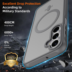 Pnakqil Coque pour Samsung Galaxy A16 5G/4G Compatible avec MagSafe,Givré Translucide Magnétique Housse mit 2 Verre Trempé,Antic