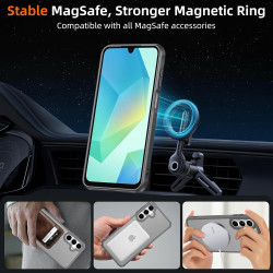 Pnakqil Coque pour Samsung Galaxy A16 5G/4G Compatible avec MagSafe,Givré Translucide Magnétique Housse mit 2 Verre Trempé,Antic