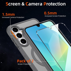 Pnakqil Coque pour Samsung Galaxy A16 5G/4G Compatible avec MagSafe,Givré Translucide Magnétique Housse mit 2 Verre Trempé,Antic