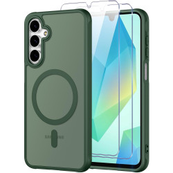 Pnakqil Coque pour Samsung Galaxy A16 5G/4G Compatible avec MagSafe,Givré Translucide Magnétique Housse mit 2 Verre Trempé,Antic
