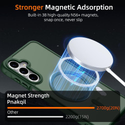 Pnakqil Coque pour Samsung Galaxy A16 5G/4G Compatible avec MagSafe,Givré Translucide Magnétique Housse mit 2 Verre Trempé,Antic