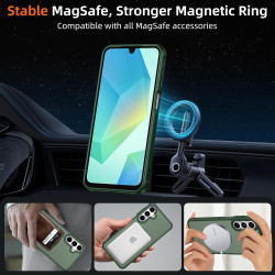 Pnakqil Coque pour Samsung Galaxy A16 5G/4G Compatible avec MagSafe,Givré Translucide Magnétique Housse mit 2 Verre Trempé,Antic