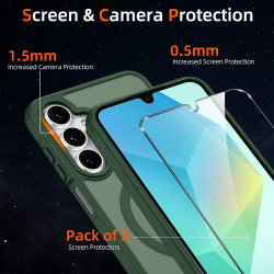 Pnakqil Coque pour Samsung Galaxy A16 5G/4G Compatible avec MagSafe,Givré Translucide Magnétique Housse mit 2 Verre Trempé,Antic