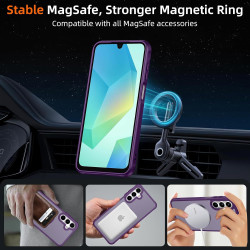 Pnakqil Coque pour Samsung Galaxy A16 5G/4G Compatible avec MagSafe,Givré Translucide Magnétique Housse mit 2 Verre Trempé,Antic