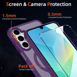 Pnakqil Coque pour Samsung Galaxy A16 5G/4G Compatible avec MagSafe,Givré Translucide Magnétique Housse mit 2 Verre Trempé,Antic