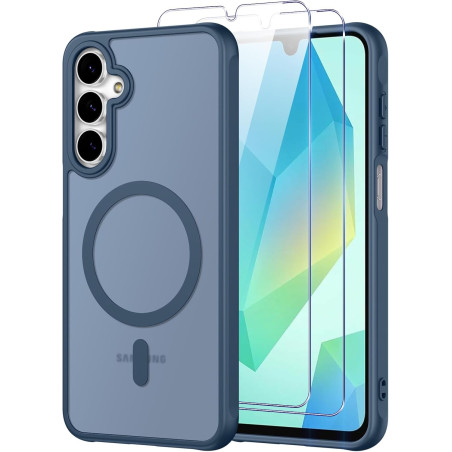 Pnakqil Coque pour Samsung Galaxy A16 5G/4G Compatible avec MagSafe,Givré Translucide Magnétique Housse mit 2 Verre Trempé,Antic