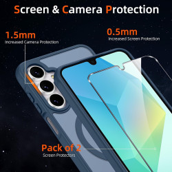 Pnakqil Coque pour Samsung Galaxy A16 5G/4G Compatible avec MagSafe,Givré Translucide Magnétique Housse mit 2 Verre Trempé,Antic