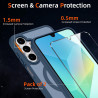 Pnakqil Coque pour Samsung Galaxy A16 5G/4G Compatible avec MagSafe,Givré Translucide Magnétique Housse mit 2 Verre Trempé,Antic