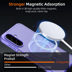 Pnakqil Coque pour Samsung Galaxy A17 5G/4G Compatible avec MagSafe,Givré Translucide Magnétique Housse mit 2 Verre Trempé,Antic