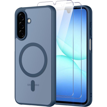 Pnakqil Coque pour Samsung Galaxy A17 5G/4G Compatible avec MagSafe,Givré Translucide Magnétique Housse mit 2 Verre Trempé,Antic
