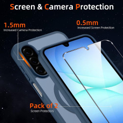 Pnakqil Coque pour Samsung Galaxy A17 5G/4G Compatible avec MagSafe,Givré Translucide Magnétique Housse mit 2 Verre Trempé,Antic