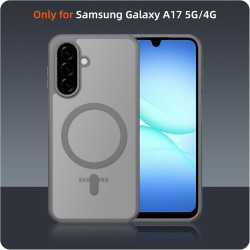 Pnakqil Coque pour Samsung Galaxy A17 5G/4G Compatible avec MagSafe,Givré Translucide Magnétique Housse mit 2 Verre Trempé,Antic