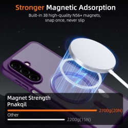 Pnakqil Coque pour Samsung Galaxy A17 5G/4G Compatible avec MagSafe,Givré Translucide Magnétique Housse mit 2 Verre Trempé,Antic
