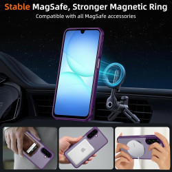 Pnakqil Coque pour Samsung Galaxy A17 5G/4G Compatible avec MagSafe,Givré Translucide Magnétique Housse mit 2 Verre Trempé,Antic
