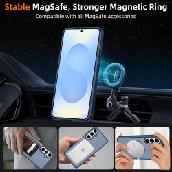Pnakqil Coque pour Samsung Galaxy S25 FE Compatible avec MagSafe,Givré Translucide Magnétique Housse mit 2 Verre Trempé,Antichoc