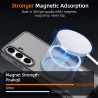 Pnakqil Coque pour Samsung Galaxy S25 FE Compatible avec MagSafe,Givré Translucide Magnétique Housse mit 2 Verre Trempé,Antichoc
