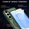 Pnakqil Coque pour Samsung Galaxy S25 FE Compatible avec MagSafe,Givré Translucide Magnétique Housse mit 2 Verre Trempé,Antichoc