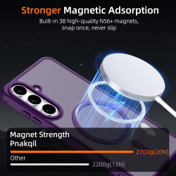 Pnakqil Coque pour Samsung Galaxy S25 FE Compatible avec MagSafe,Givré Translucide Magnétique Housse mit 2 Verre Trempé,Antichoc
